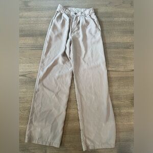 Reformation Wide Leg Pants in Light Taupe